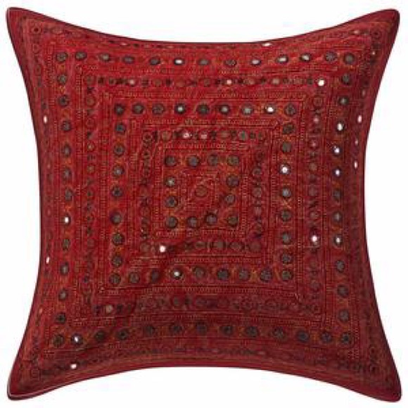 New Dark Red Embroidered Covers (Set of 2) ♥️ - Picture 10 of 11